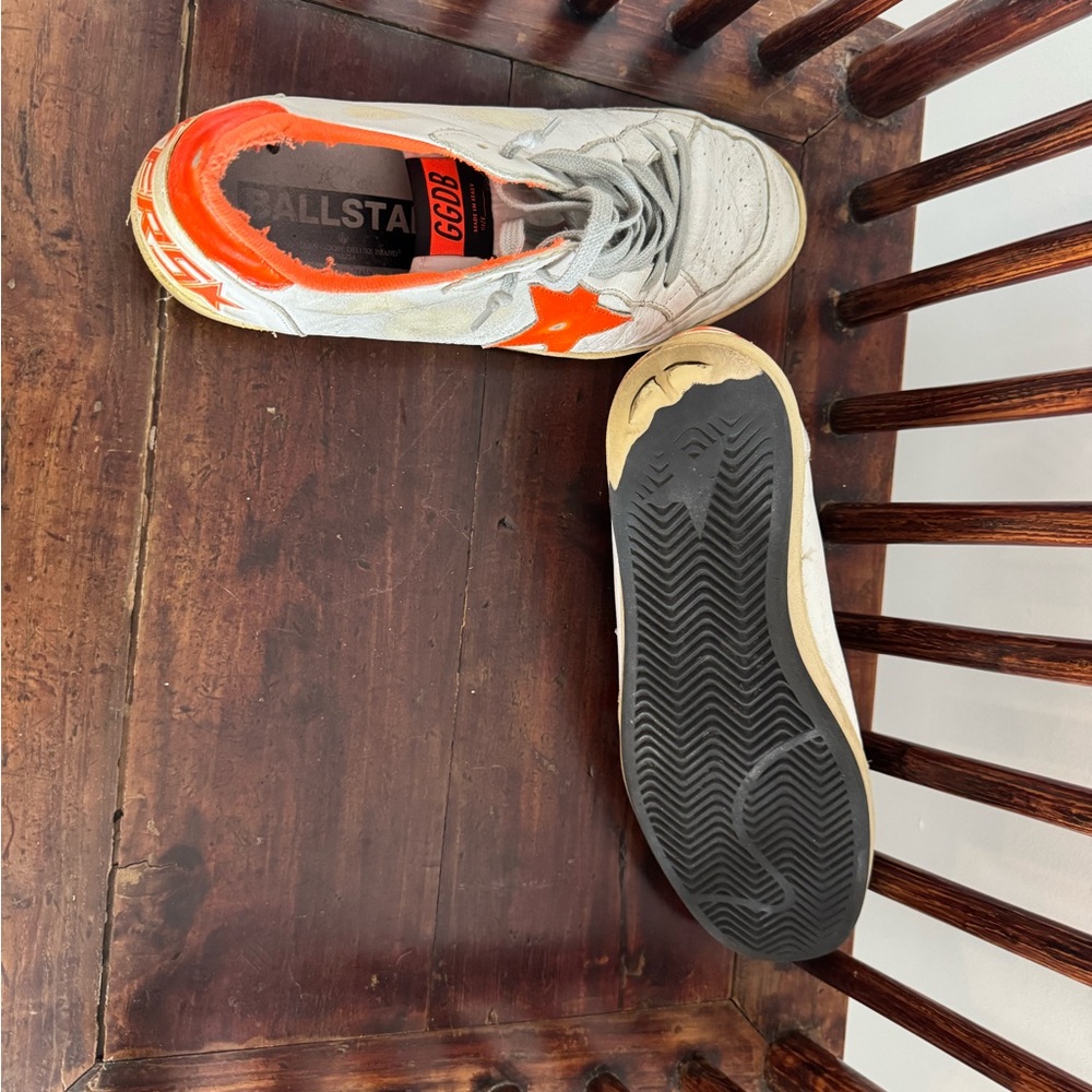 Golden Goose White and Orange Sneakers - Picture 6 of 7
